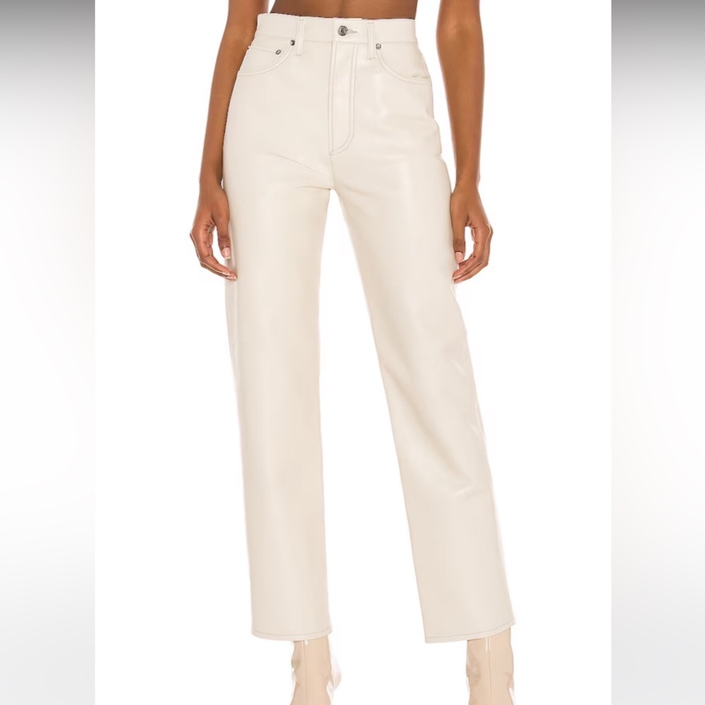 Agolde 90’s Pinch Recycled Leather Pant - 24 - Powder